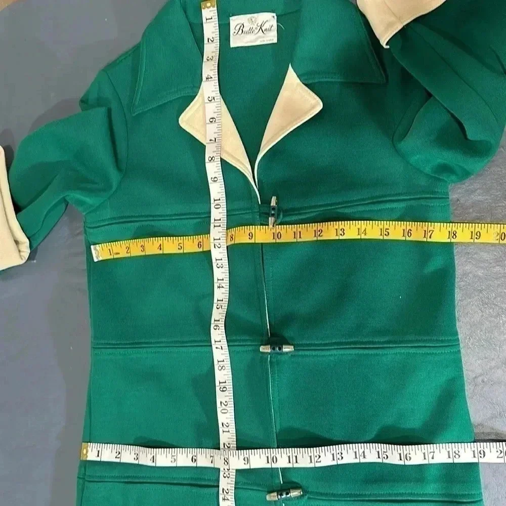 Vintage Butte Knot Toggle Jacket Green White Medium - Picture 11 of 14